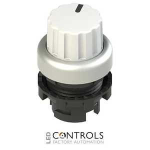 E2 1SL42EVD29AB Pizzato Illuminated knob selector, 2 positions white with marking