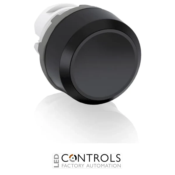 abb momentary black non-illuminated flush push button 22mm mp1-10b