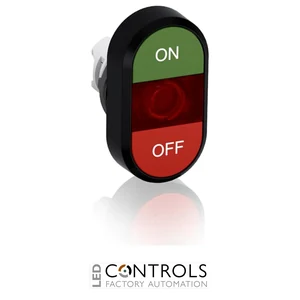abb illuminated momentary double flush pushbutton green/red on/off mpd3-11r