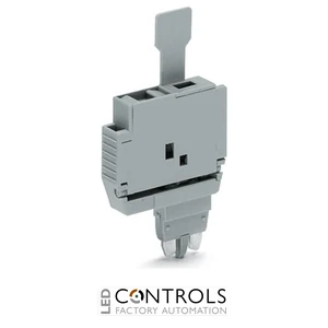 2004-911 Wago Fuse plug;with pull-tab;for miniature metric fuses 5 x 20 mm and 5 x 25 mm;gray