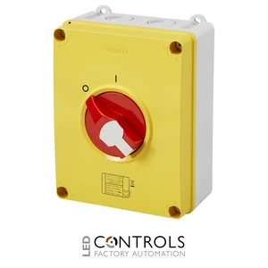 GW70438P Gewiss Enclosed Isolator 63A 4P R/Y IP66/67/69
