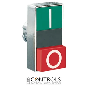 8LM2TB7222 - DOUBLE TOUCH BUTTON BLACK/RED METAL I-O