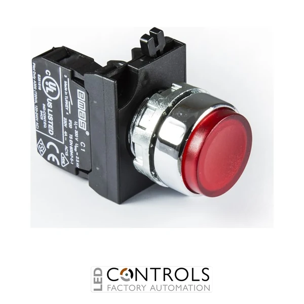 EMAS CM100HK EMAS CM EXTENDED PUSH BUTTON 1NO RED WITH NUT