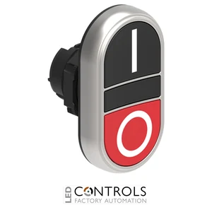 LOVATO LPCB7122 PULSANTE DOPPIO NERO/ROSSO SIMBOLI I-O