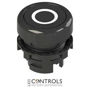 E2 1PU2R121L1 Pizzato Spring-return black flush pushbutton with marking