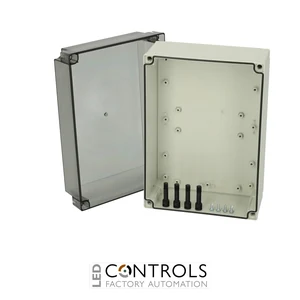 6013927 Fibox PC 200/125 XHT Enclosure, Polycarbonate Extra high base, smoked transparent cover