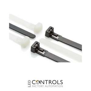 HFCR200H-B Partex Releasable Cable Ties, 200mm x 7.6mm, Black, pack 100