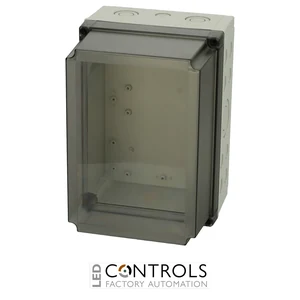 6015929 Fibox PCM 200/175 XT Enclosure, Polycarbonate, metric knock-outs Extra high base, smoked transparent cover