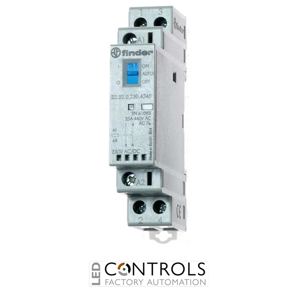 22.32.0.012.4340 Finder contactor 2pole 25A AC/DC 12V all NO