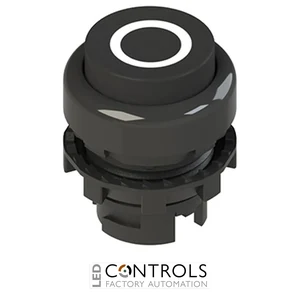 E2 1PU2S121L1 Pizzato Spring-return black projecting pushbutton with marking