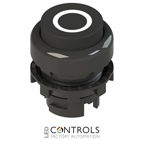 E2 1PU2S121L1 Pizzato Spring-return black projecting pushbutton with marking