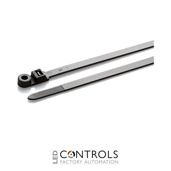 MT300-B Partex Screw Mountable Cable Ties, 305mm x 7.6mm, Black, pack 100