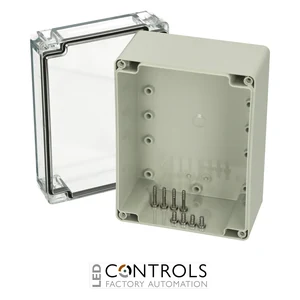 7022721 Fibox PCT 121609 Enclosure, Polycarbonate Clear transparent cover