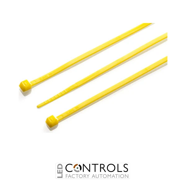 HFC100-YEL Partex non-releasable nylon cable tie, 100mm x 2.5mm, Yellow, pack 100