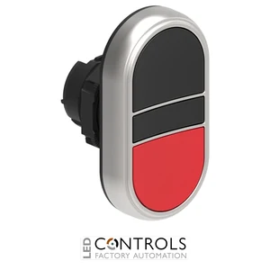 LOVATO LPCB7112 PULSANTE DOPPIO NERO/ROSSO SENZA SIMBOLI