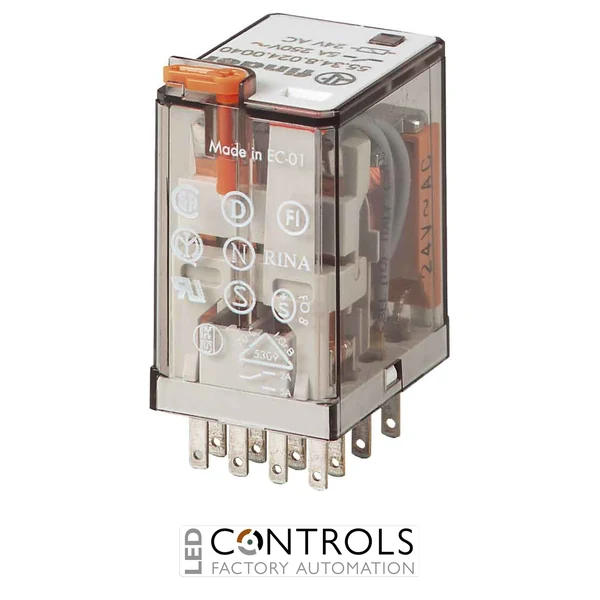 55.34.8.024.0030 Finder Miniature plugin relay 4 pole 7A 24V