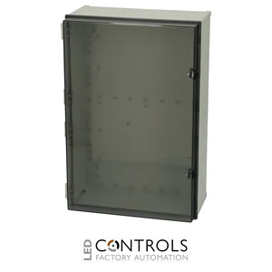 8113072 Fibox CAB PC 604022 T3B Cabinet, Polycarbonate, Smoked transparent door Locks on the long side