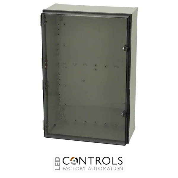 8113072 Fibox CAB PC 604022 T3B Cabinet, Polycarbonate, Smoked transparent door Locks on the long side