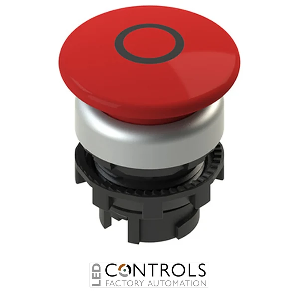 E2 1PU2F349L1 Pizzato Spring-return red mushroom pushbutton with marking