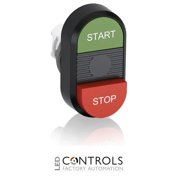 abb momentary lower extended double pushbutton green/red start/stop mpd15-11b