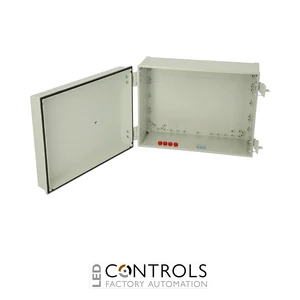 8113351 Fibox CAB PC 304018 G Cabinet, Polycarbonate, Grey door Latches on the short side