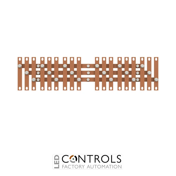 2CPX060451R9999 ABB ZH312 320A 20 x 5 mm 3-Pole Double-Level Copper Busbar System