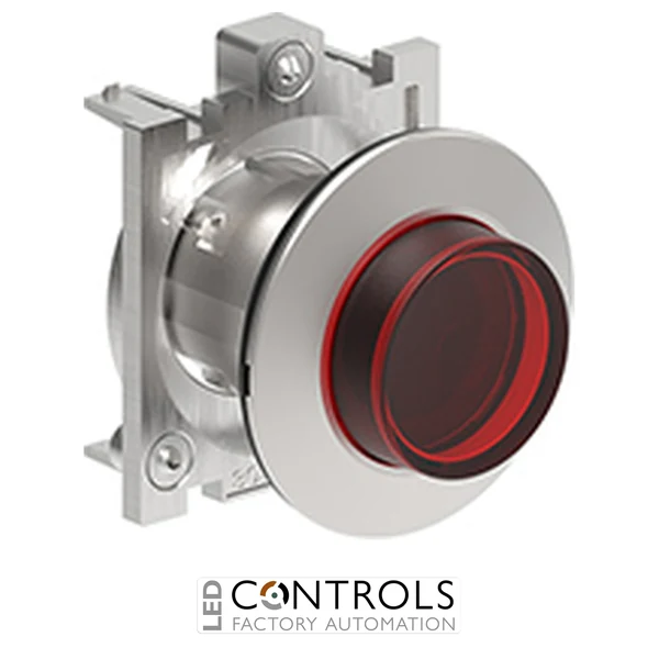LOVATO LPFQL204 ILL.RED FLUSH EXT.P-P MET.FLAT BUTTON