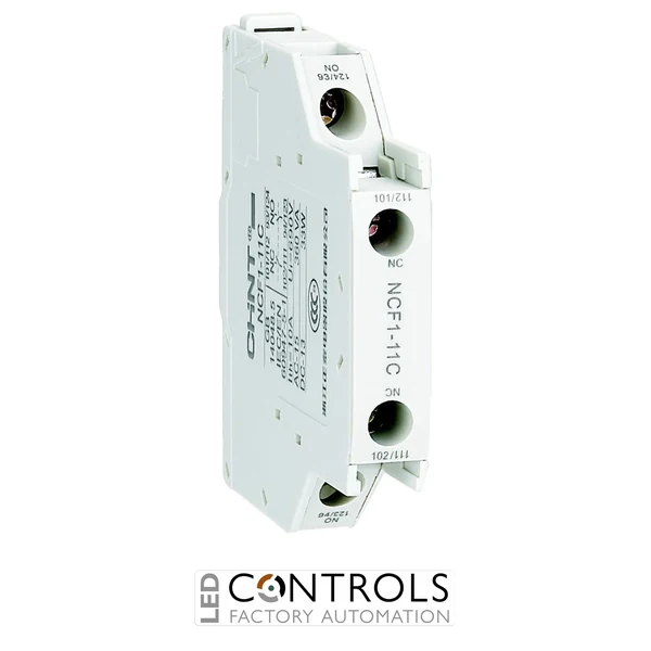 ncf1-11c chint side mount auxillaries block, 1 n/o 1 n/c contacts for 09-32a ac/dc