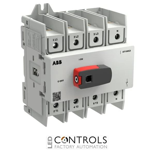 1SCA162513R1001 ABB OT100G3-4BSN2 Switch-disconnector OT Plus 100 A, size G3, 4-pole, 4th pole right