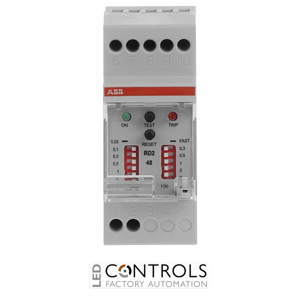2CSM242120R1201 ABB RD2-48 Residual Current Relay 48–150 V AC/DC