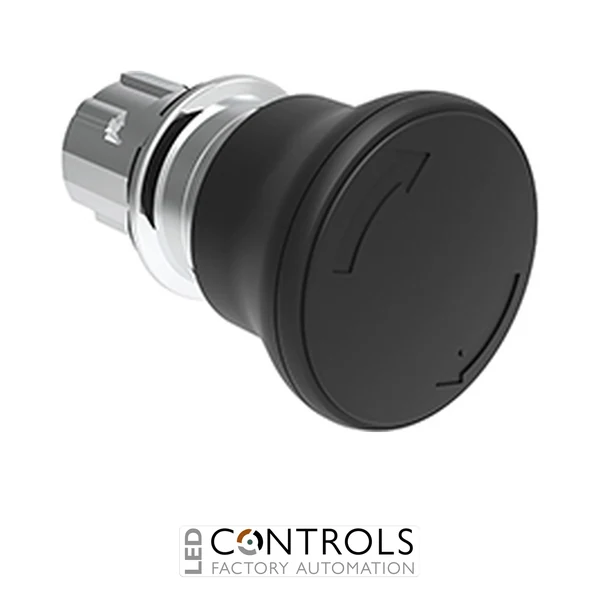 LOVATO LPSB6642 BLACK MUSHR-HEAD MET.BUTTON 40MM TURN