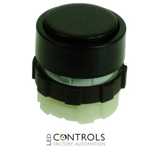 BS3DBLACK IMO Push Button Spring Return Black, Black Bezel