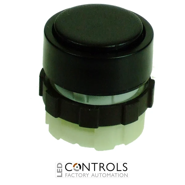BS3DBLACK IMO Push Button Spring Return Black, Black Bezel