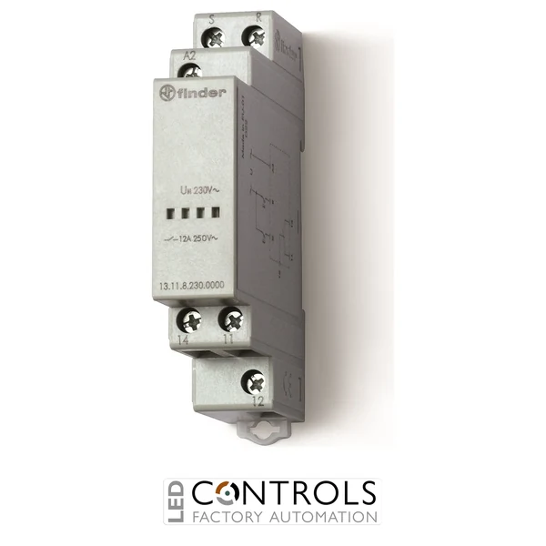13.11.8.230.0000 Finder step relay din rail 1pole 12A 230/240V