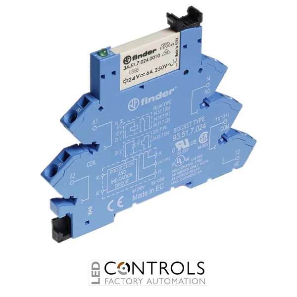38.61.7.024.5050 Finder Modular Relay (EMR) 1pole 6A DC 24V