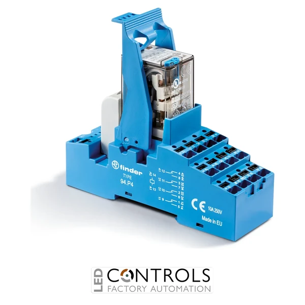 58.P4.9.024.0050SPA Finder 4 CO Contacts 24V DC Modular Interface Relay with Green LED + varistor Indication