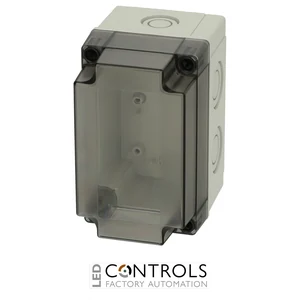 6016903 Fibox PCM 100/100 T Enclosure, Polycarbonate, metric knock-outs Smoked transparent cover