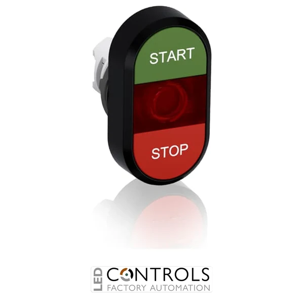 abb illuminated momentary double flush pushbutton green/red start/stop mpd4-11r