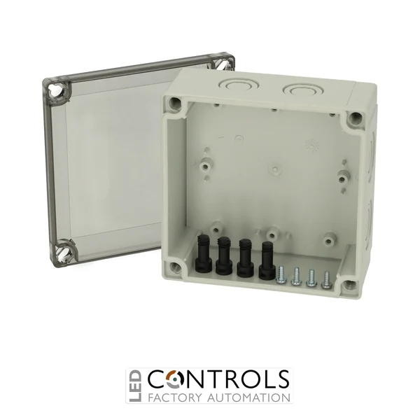 6016907 Fibox PCM 125/60 T Enclosure, Polycarbonate, metric knock-outs Smoked transparent cover