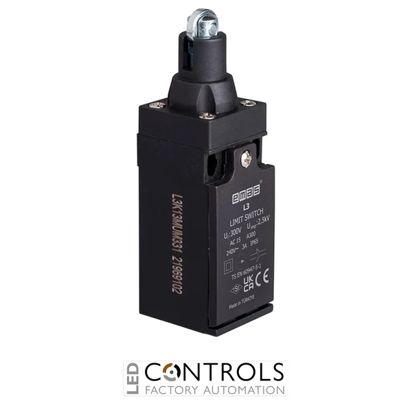 EMAS L3K13MUM331 EMAS L3 SERIES LIMIT SW. SNAP ACTION 1NC+1NO-METAL LINEAR ROLLER