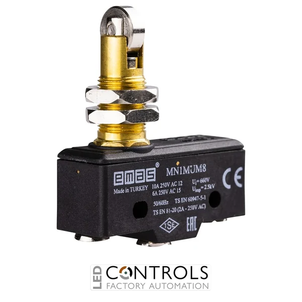 EMAS MN1MUM8 EMAS MN1 MINI SWITCH W APEAK ROLLER PLUNGER 1CO