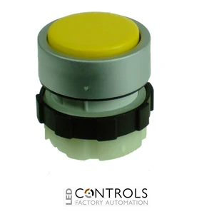 B3DYELLOW IMO Push Button Spring Return, Yellow, Aluminium Bezel