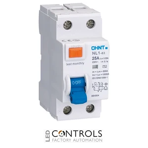 chint nl1-100-2100/100-s 100a 100ma 2 pole time delay rcd