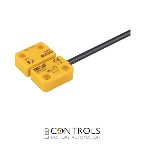 EMAS SMS30RC2-S15 EMAS SMS RIGHT EXIT 2NC+1NO 5MM SENSE W/O LED 2MT CABLE 22MM RECTANGULAR MAGNETIC SWITCH