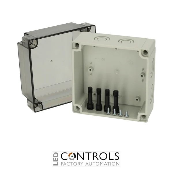 6016909 Fibox PCM 125/100 T Enclosure, Polycarbonate, metric knock-outs Smoked transparent cover