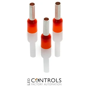 CEF418F-C Partex single insulated cord end ferrule, 4mm², 18mm barrel, Orange, pack of 100