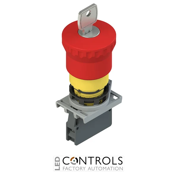E2 AC-DXBC1007 Pizzato Complete unit with emergency pushbutton, fixing adapter and contacts